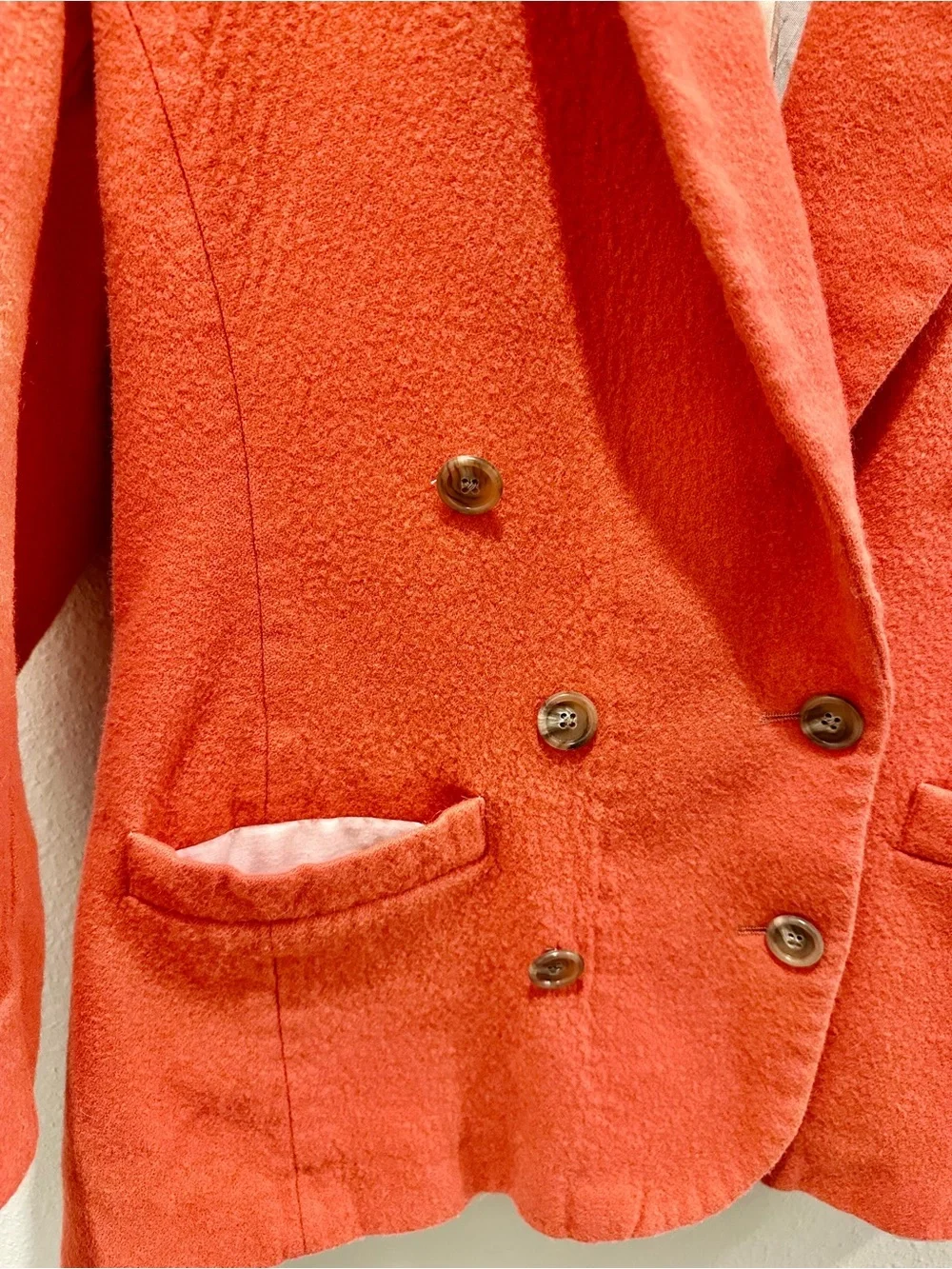 Vintage Coral Double-Breasted Blazer Jacket Women’s Large